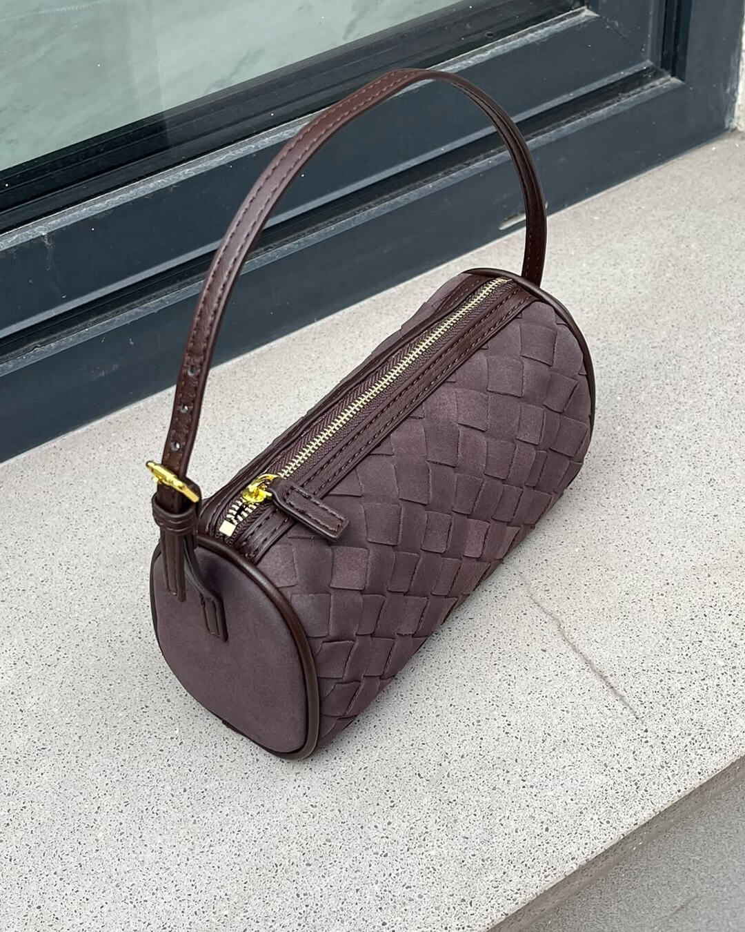 Eva Woven Faux Suede Bag