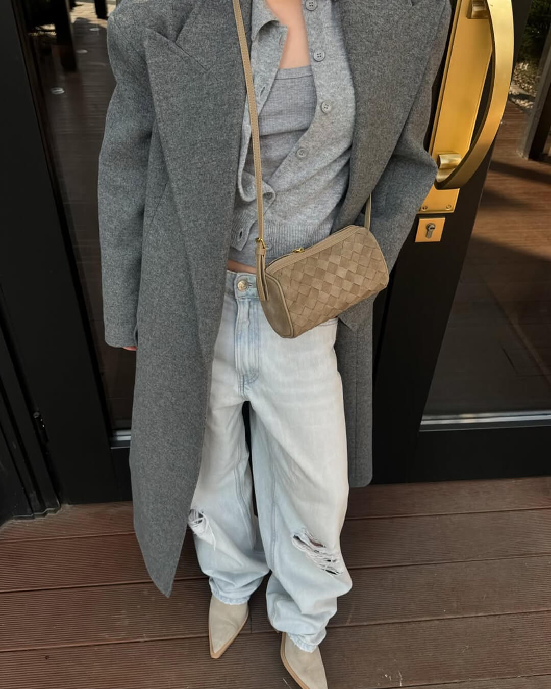Eva Woven Faux Suede Bag