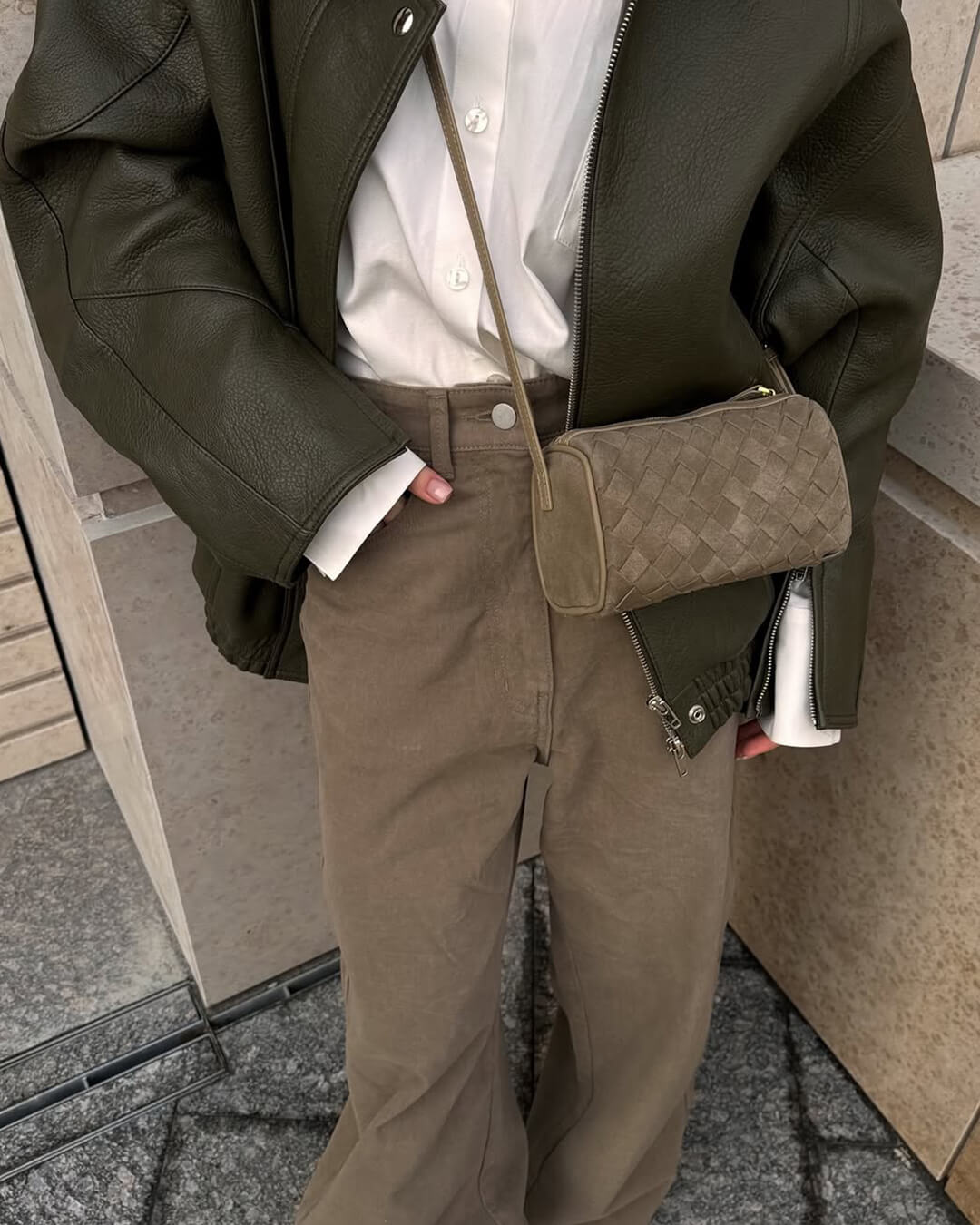 Eva Woven Faux Suede Bag