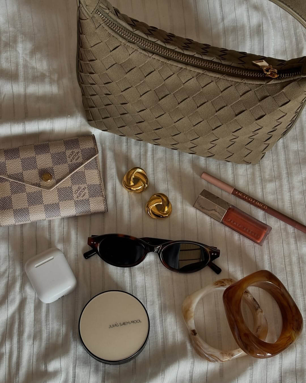 Mica Woven Faux Suede Bag