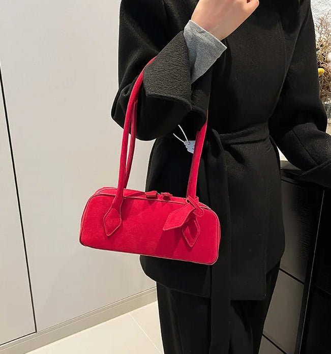 Rebecca Faux Suede Shoulder Bag