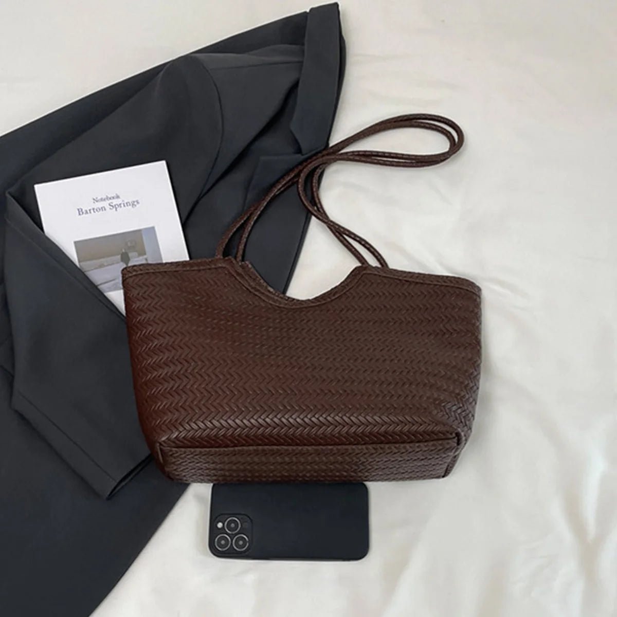 Elena Textured Weave Handbag