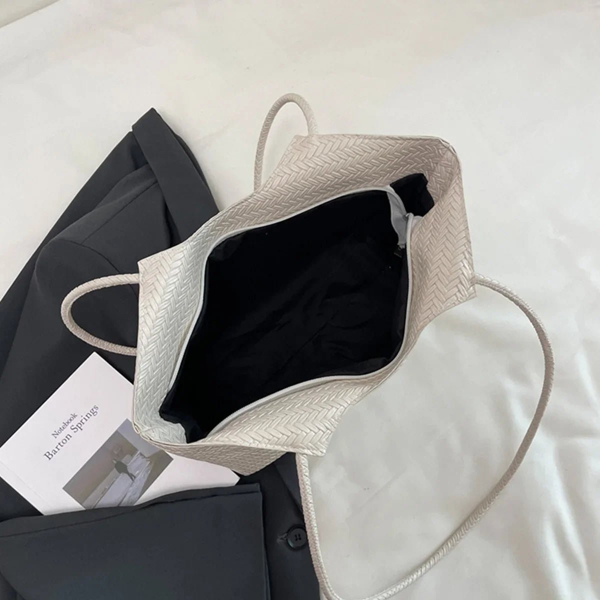 Elena Textured Weave Handbag