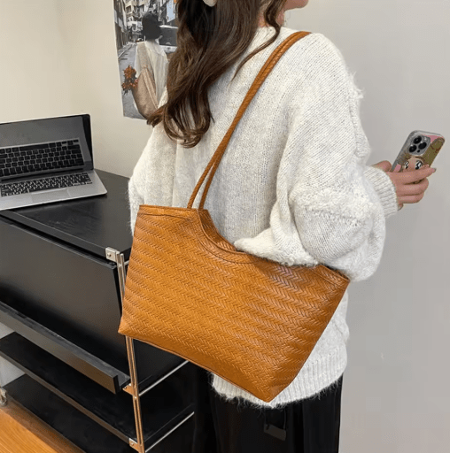 Elena Textured Weave Handbag