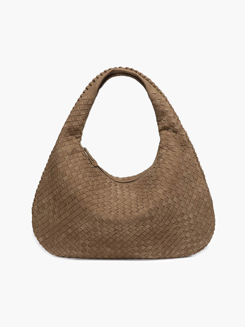 Faux Suede Woven Bag XL