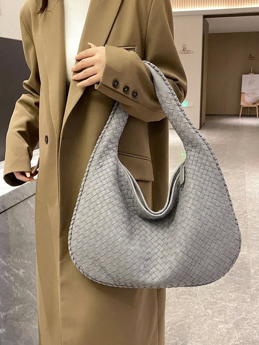 Faux Suede Woven Bag XL