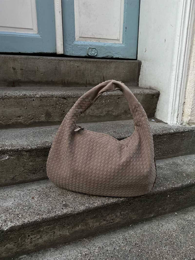 Faux Suede Woven Bag XL