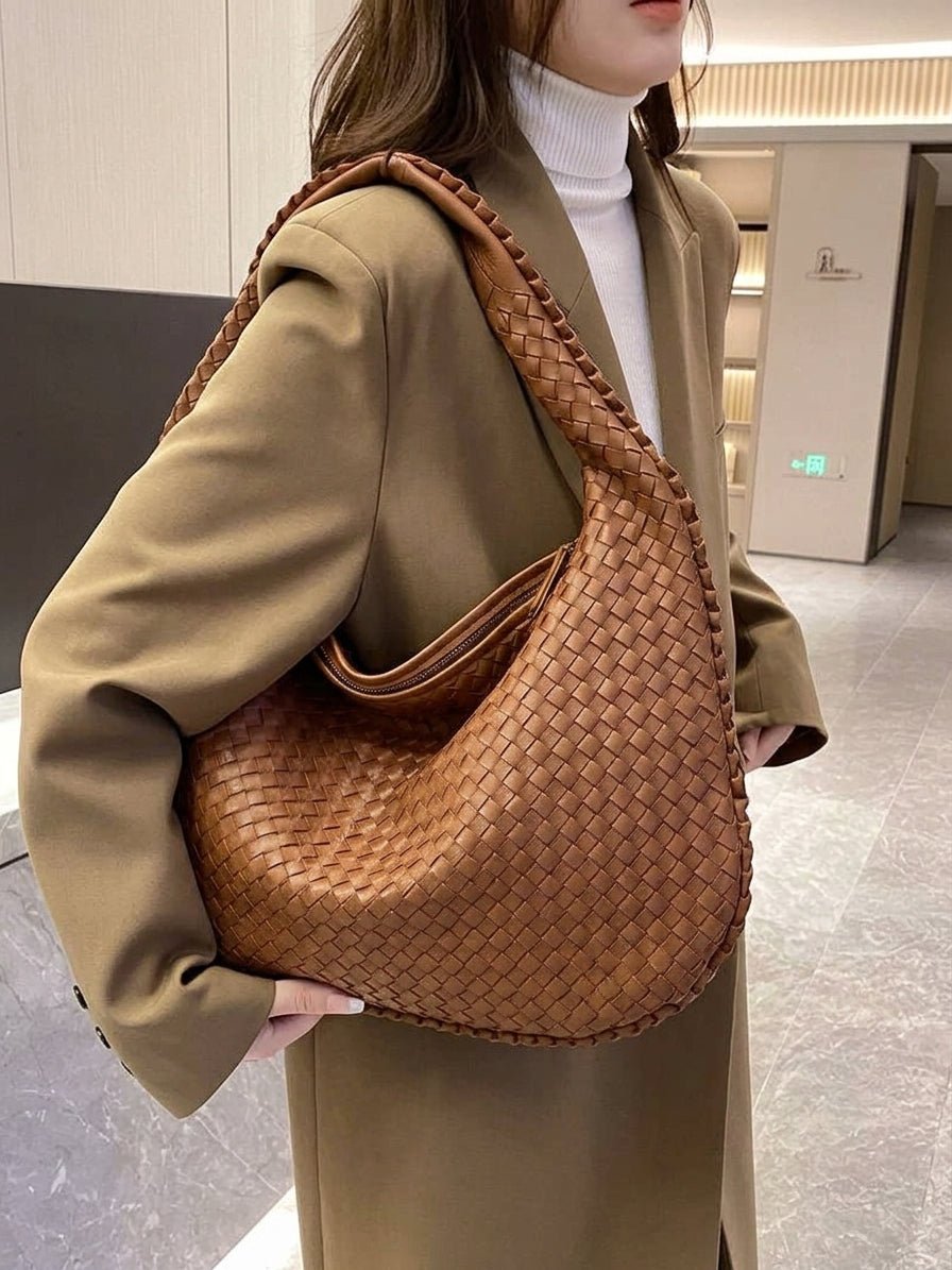 Faux Suede Woven Bag XL
