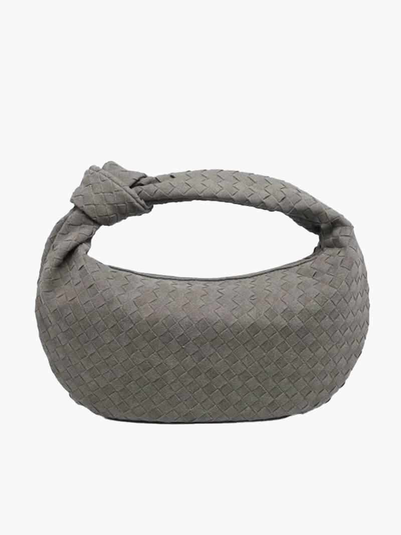 Woven Bag Medium Faux Suede