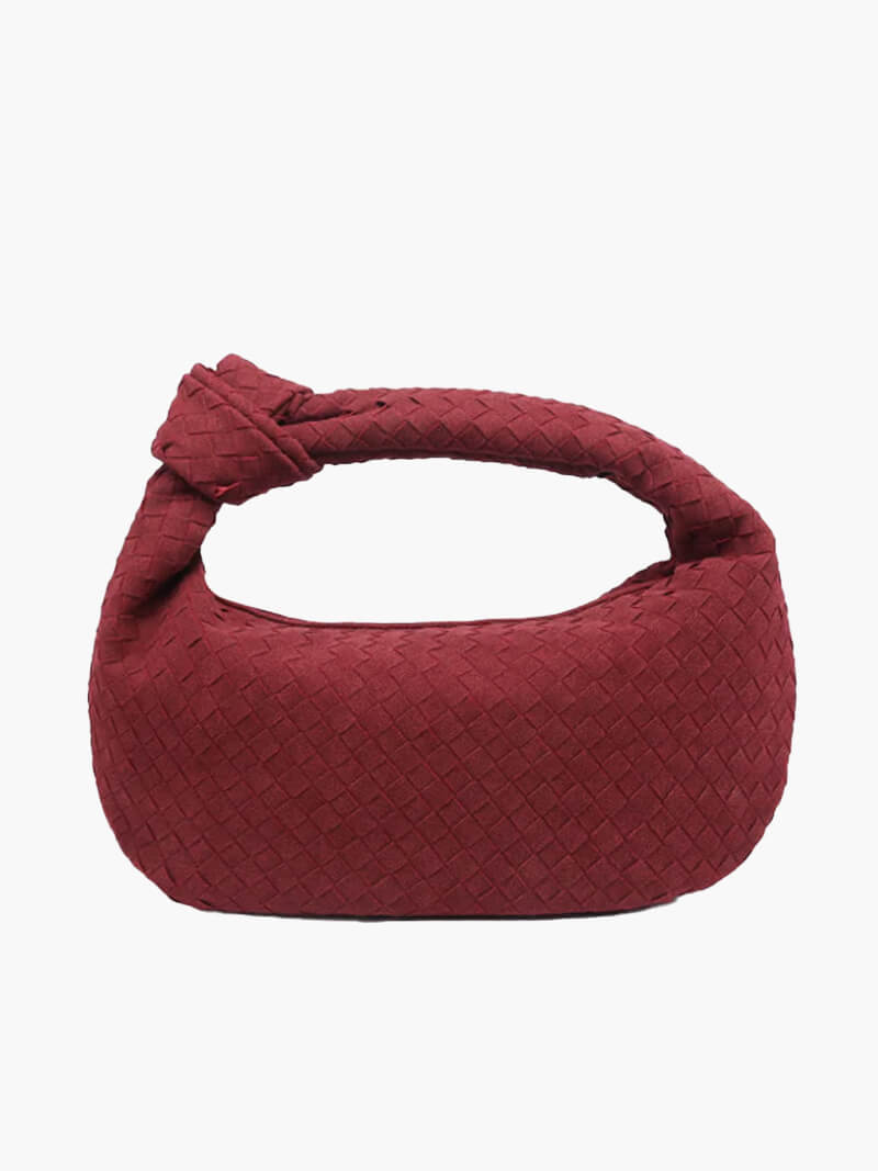 Woven Bag Medium Faux Suede
