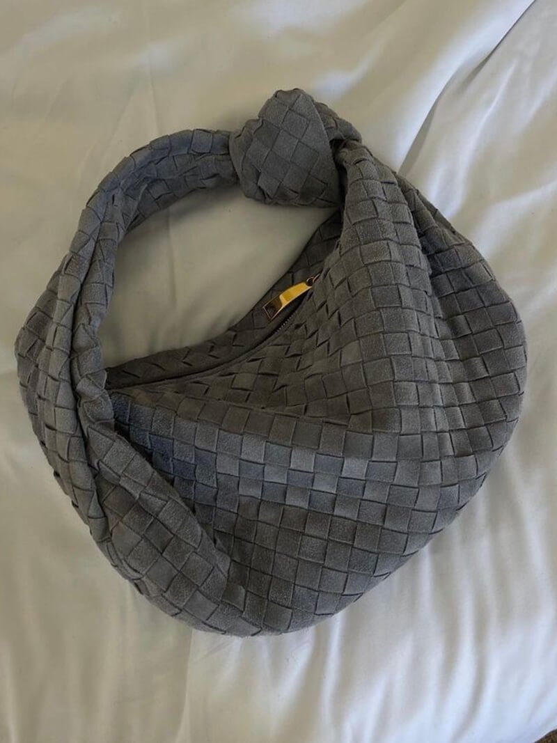 Woven Bag Medium Faux Suede