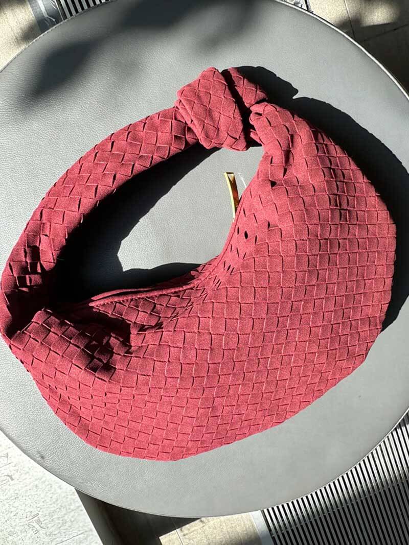 Woven Bag Medium Faux Suede