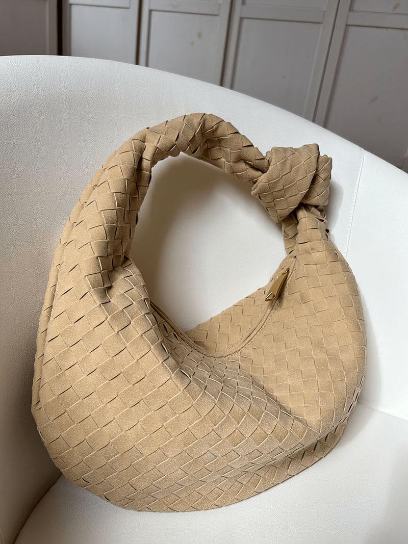 Woven Bag Medium Faux Suede