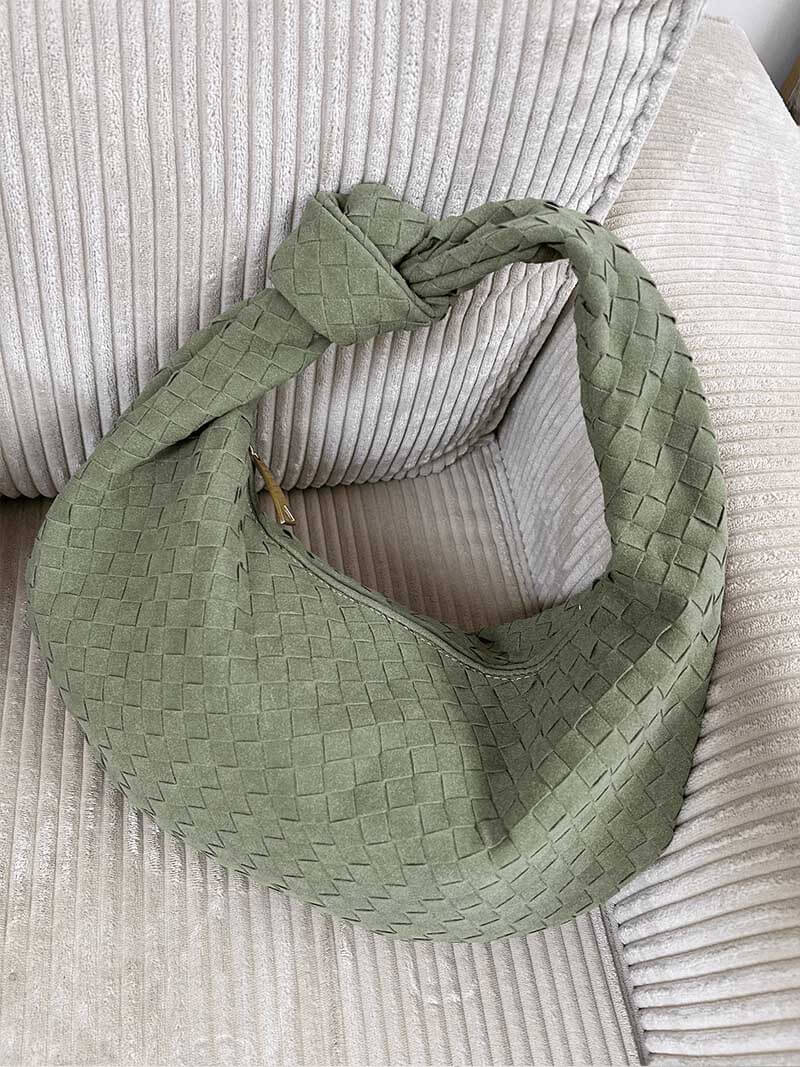 Woven Bag Medium Faux Suede