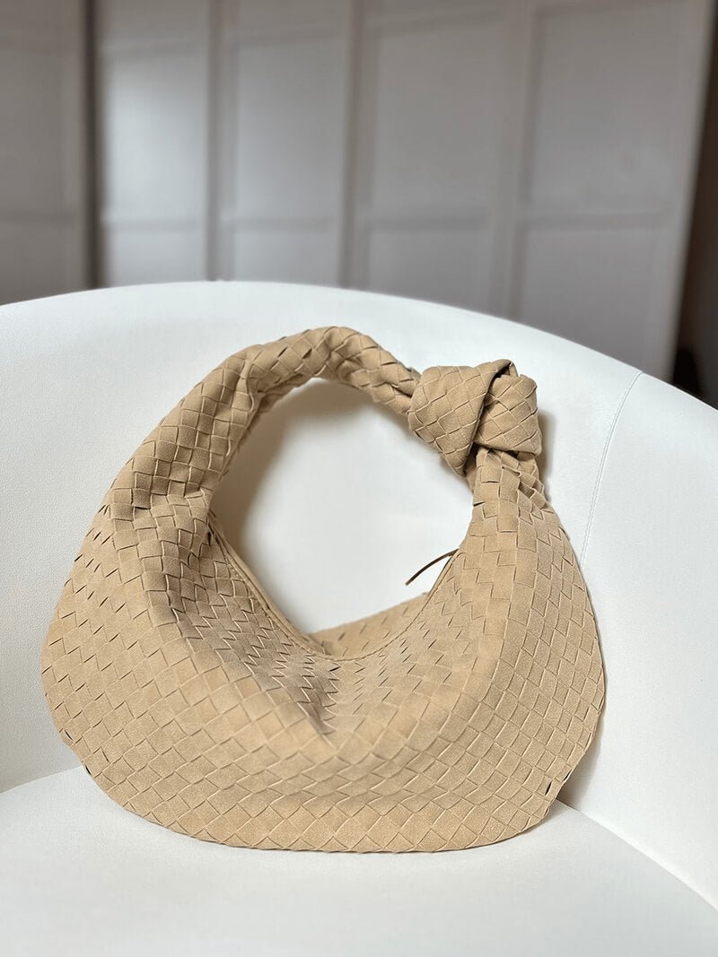 Woven Bag Medium Faux Suede