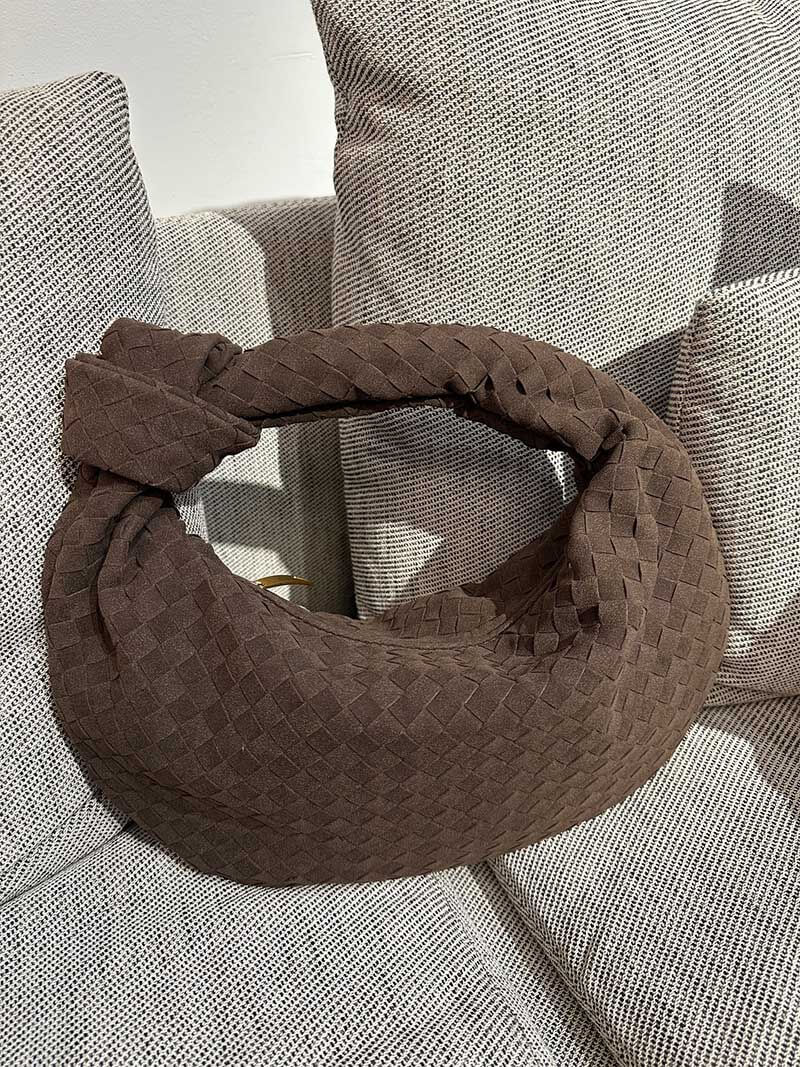 Woven Bag Medium Faux Suede