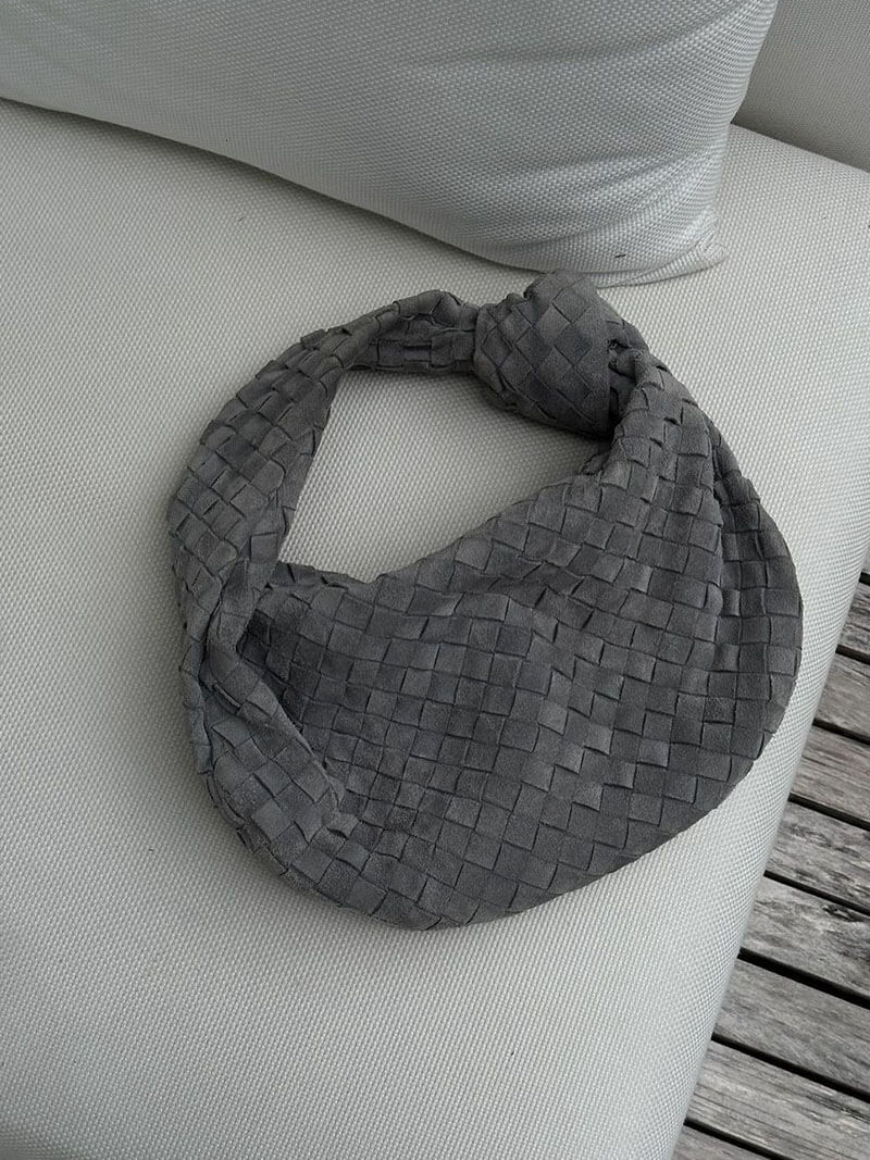 Woven Bag Medium Faux Suede