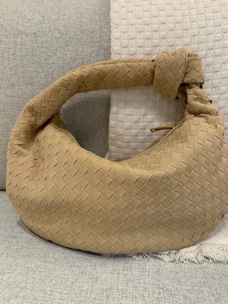 Woven Bag Medium Faux Suede