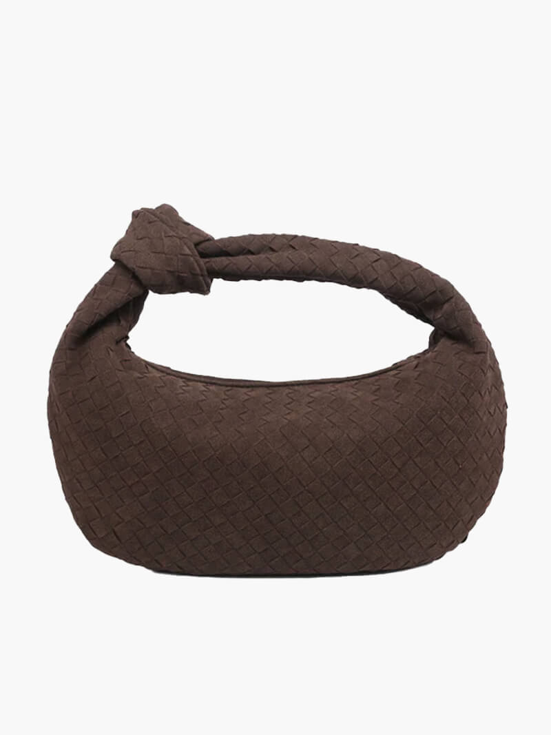 Woven Bag Medium Faux Suede