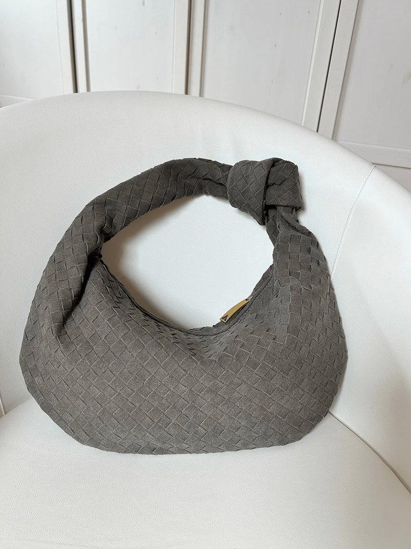 Woven Bag Medium Faux Suede