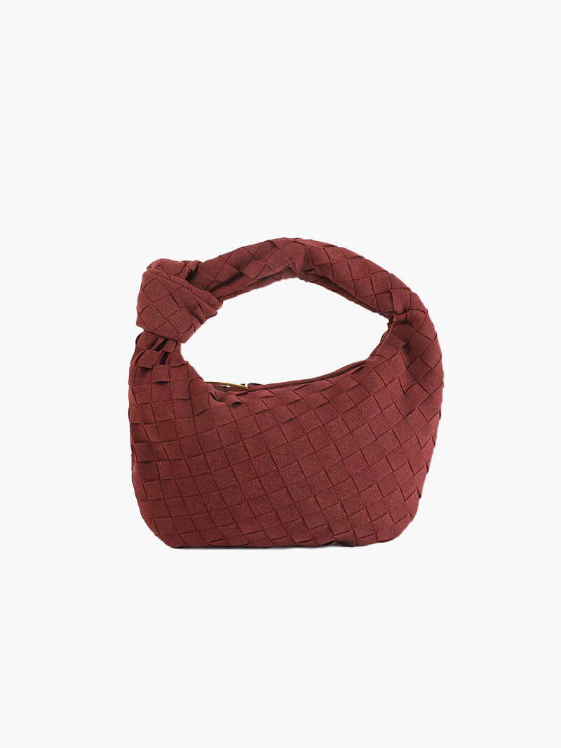 Faux Suede Woven Mini Handbag