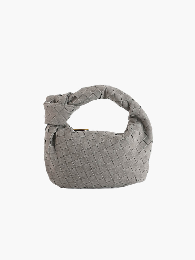 Faux Suede Woven Mini Handbag