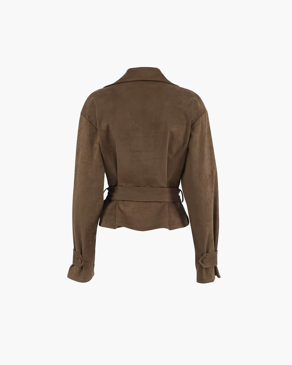 Ruth Faux Suede Belted Wrap Jacket