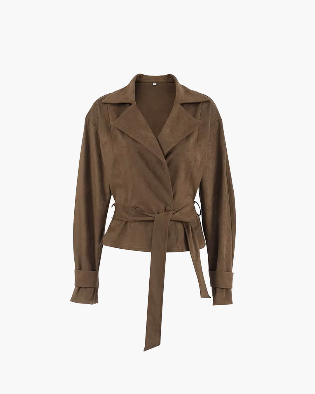 Ruth Faux Suede Belted Wrap Jacket