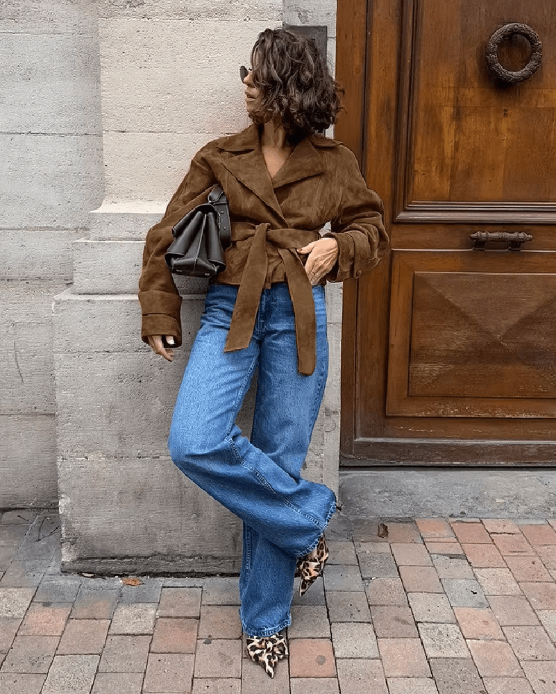 Ruth Faux Suede Belted Wrap Jacket