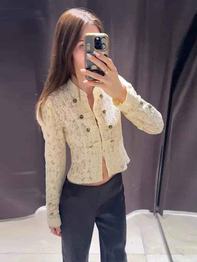 Sara Sheer Lace Patchwork Jacket