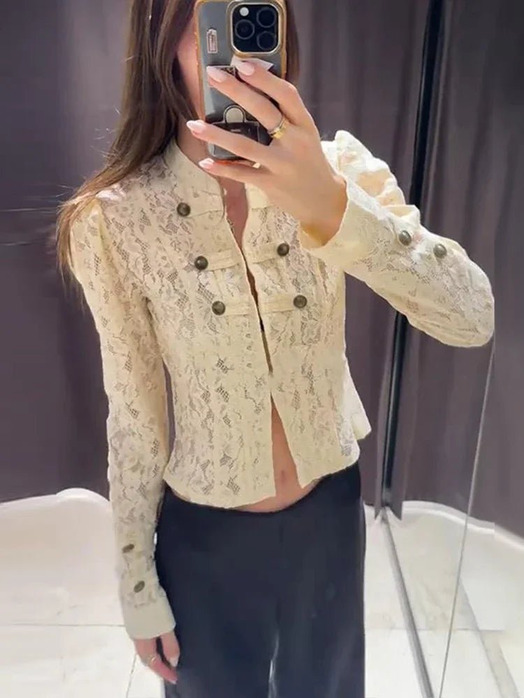 Sara Sheer Lace Patchwork Jacket