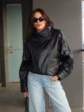 Carla Asymmetrical Vegan Leather Jacket