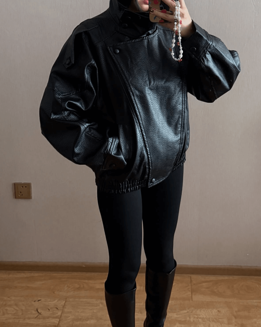 Carla Asymmetrical Vegan Leather Jacket