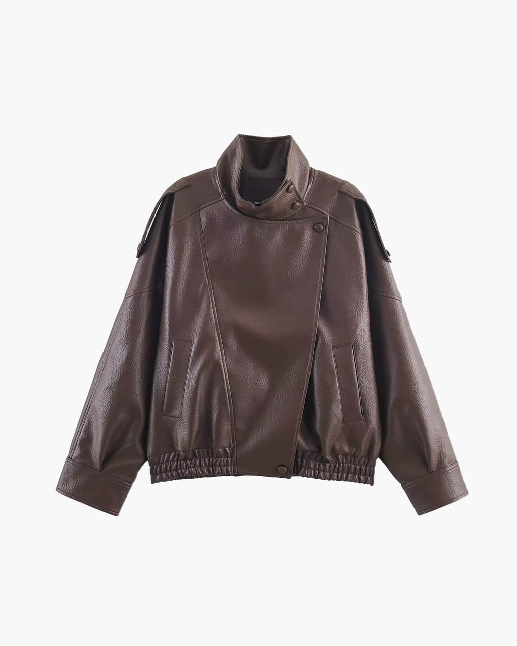 Carla Asymmetrical Vegan Leather Jacket