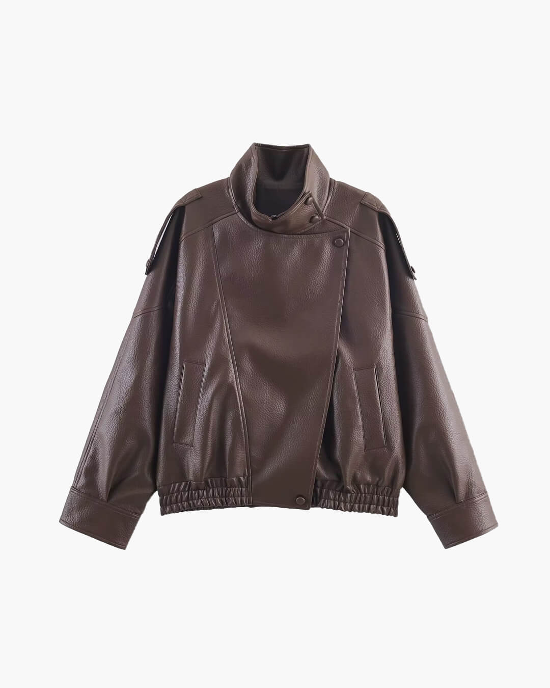 Carla Asymmetrical Vegan Leather Jacket