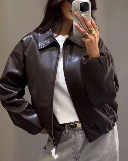 Adrila Faux Leather Jacket