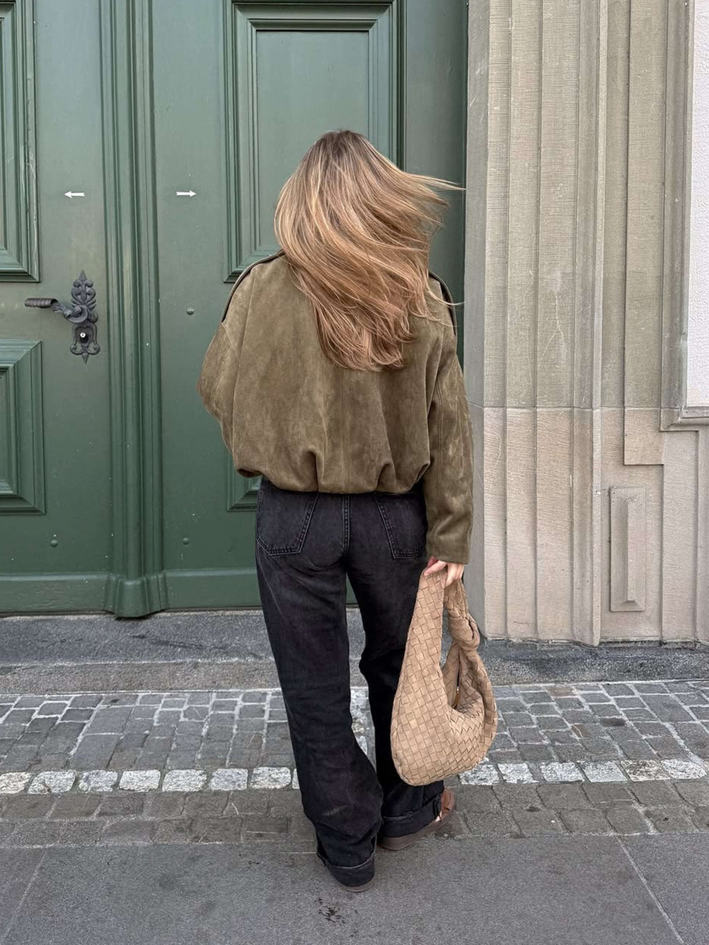 Katherine Faux Suede Bomber Jacket