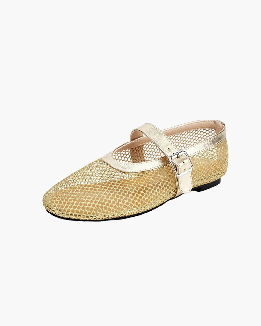 Bianca Buckled Mesh Ballet Flats