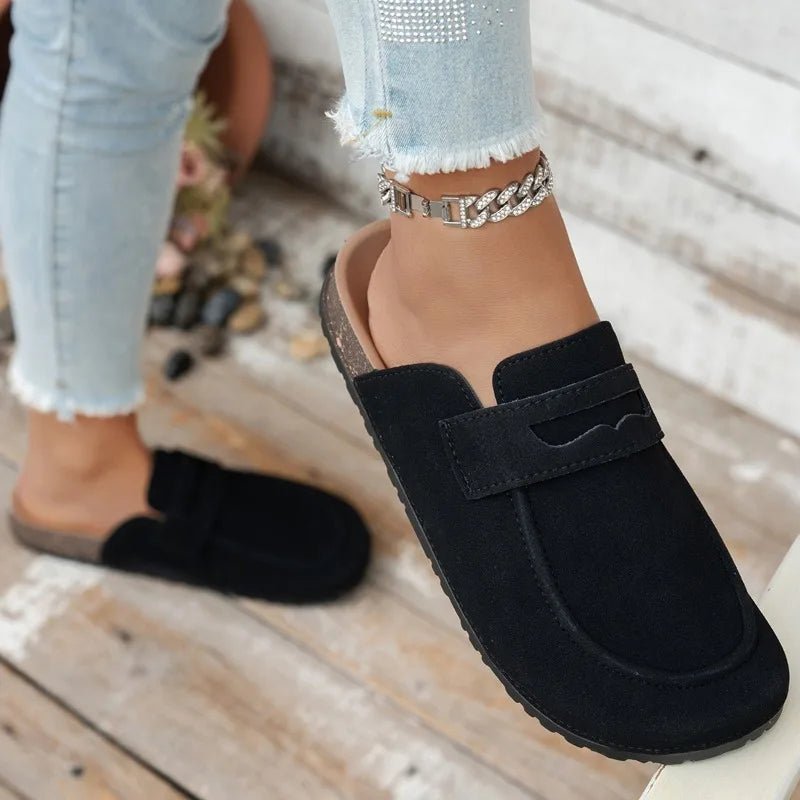 Bianca Cork Faux Suede Mules