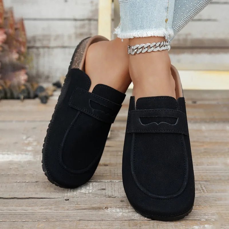 Bianca Cork Faux Suede Mules