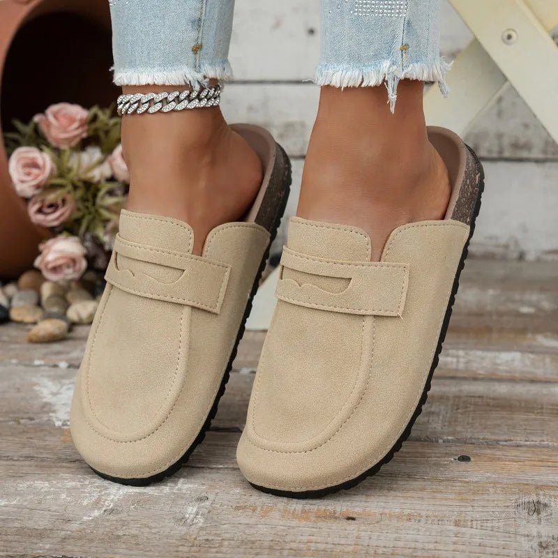 Bianca Cork Faux Suede Mules
