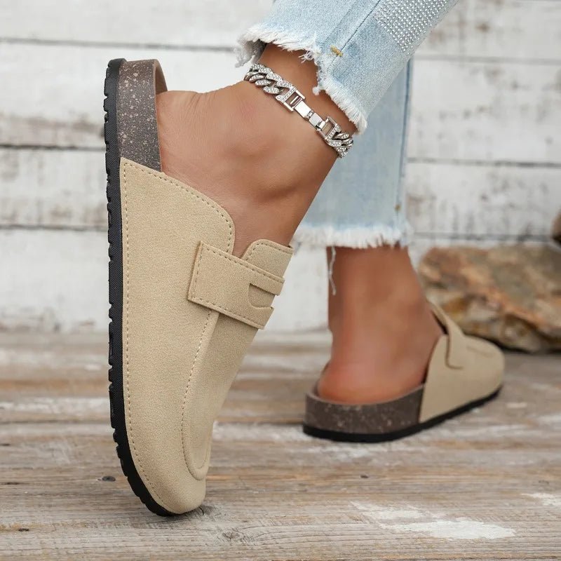 Bianca Cork Faux Suede Mules