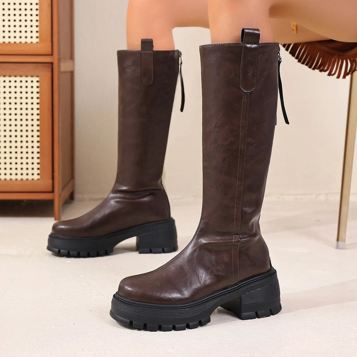 Feliz Knee High Vegan Leather Boots