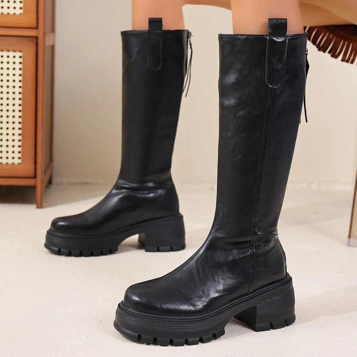 Feliz Knee High Vegan Leather Boots