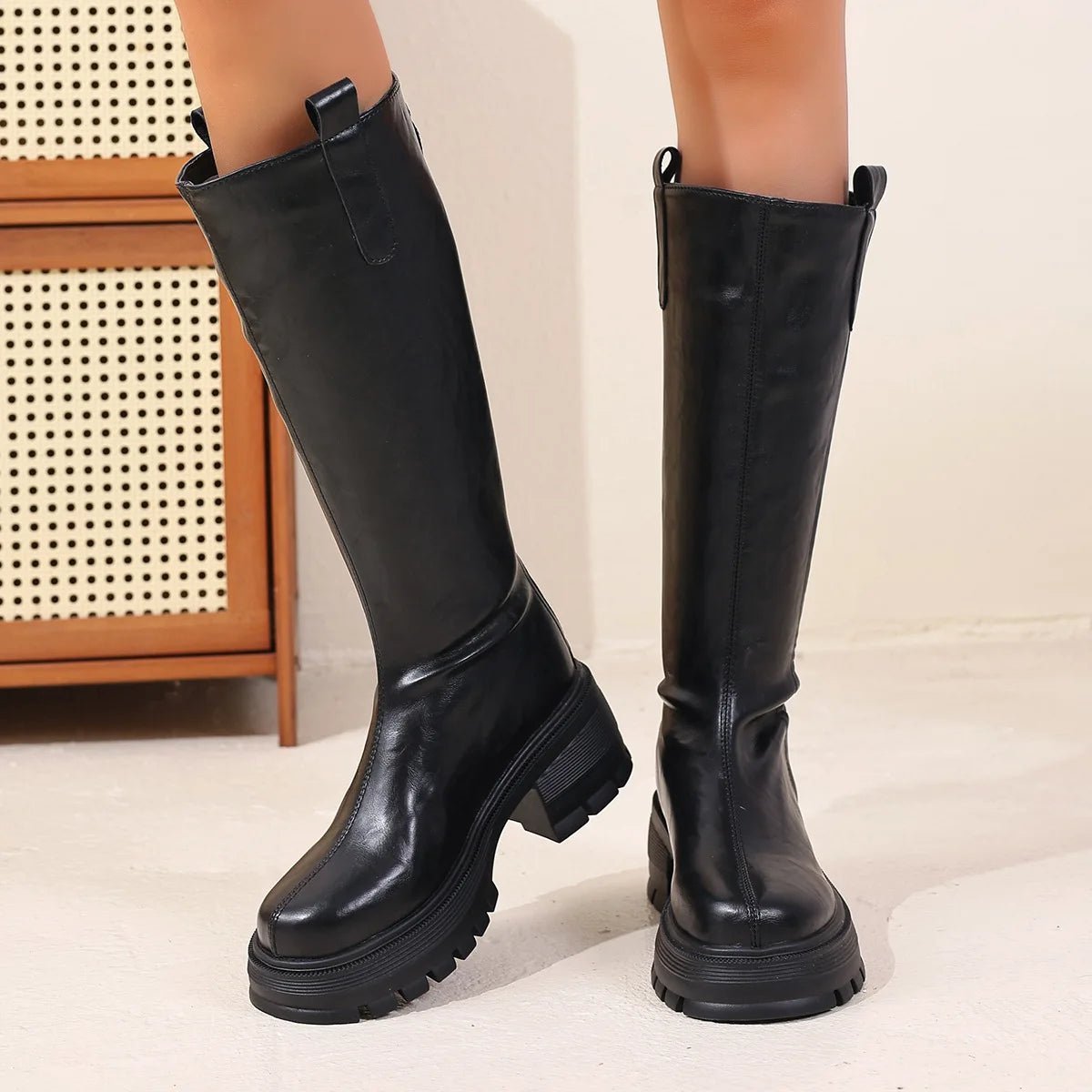 Feliz Knee High Vegan Leather Boots