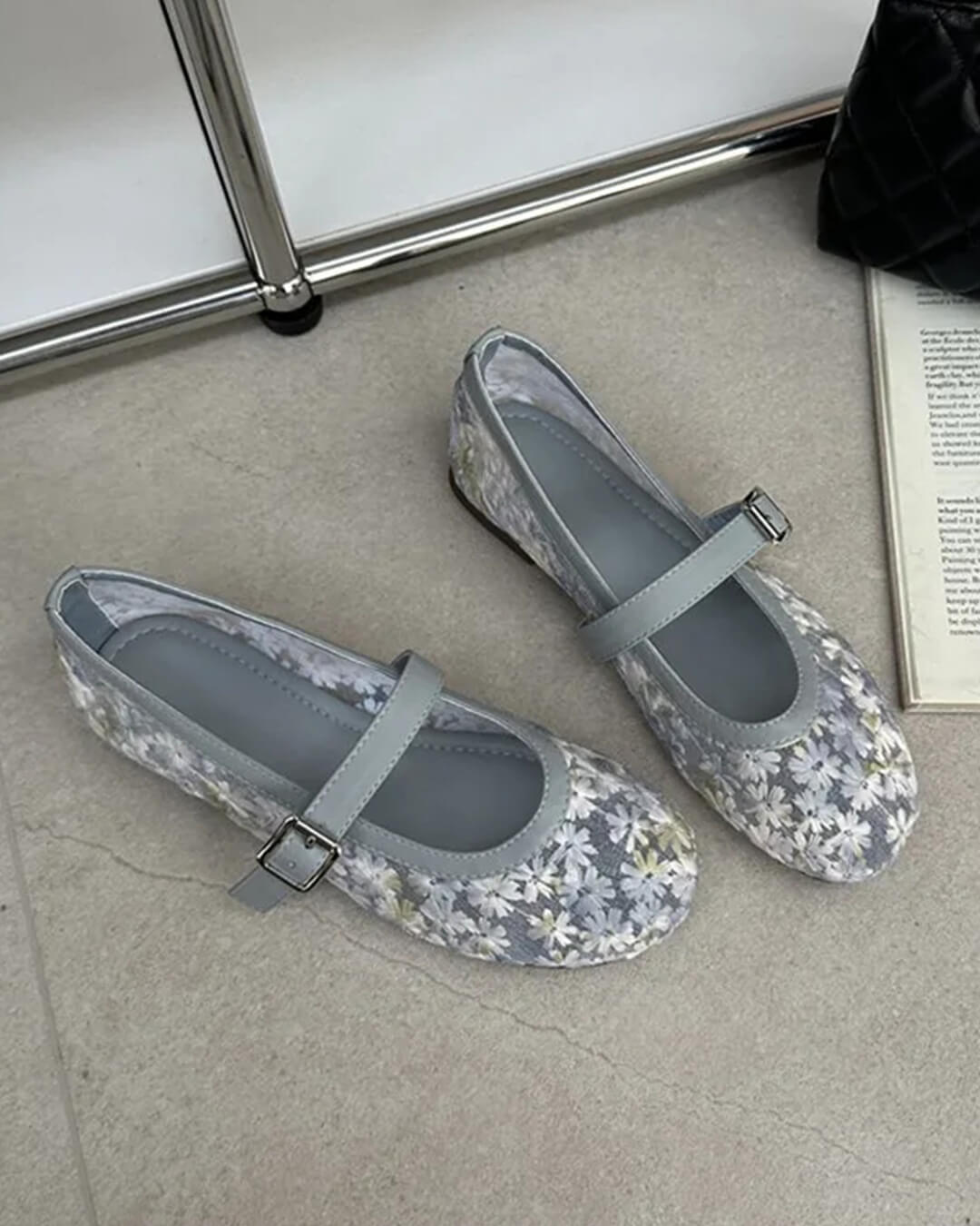 Helen Mesh Mary Jane Ballet Flats