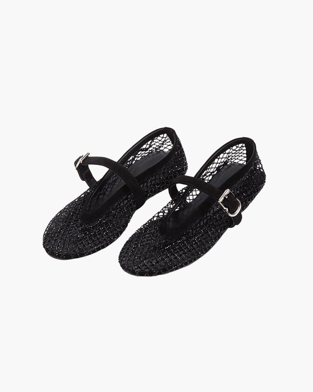Jessica Rhinestone Mesh Ballet Flats