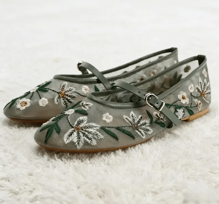 Leah Embroidered Ballet Flats