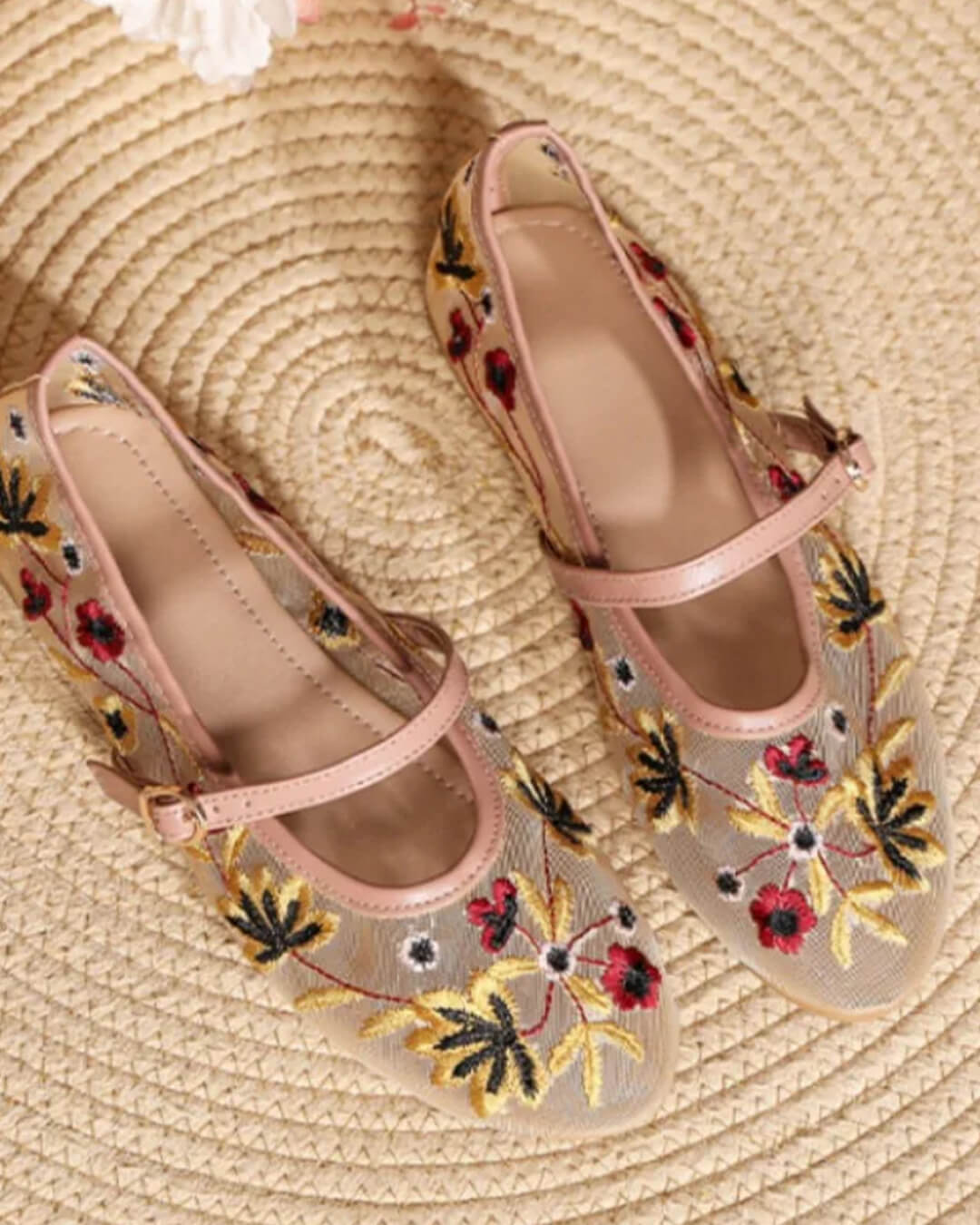 Leah Embroidered Ballet Flats
