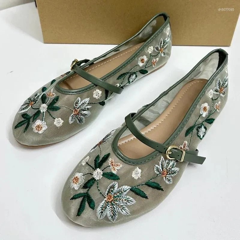 Leah Embroidered Ballet Flats